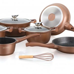 Royalty Line RL-BS1010M: 13 Pieces Ceramic Coated Cookware Set Copper